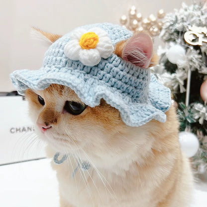 Cute Refined Cat Hat Elastic Autumn Winter Pet Hat Puppy